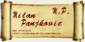Milan Panjković vizit kartica